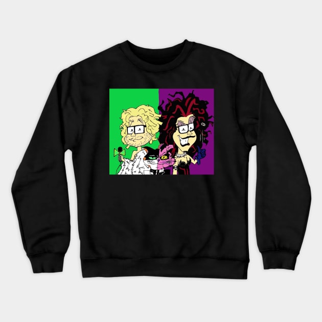 Bat Minute Forever (With Background - Sans Text) Crewneck Sweatshirt by Sleepy Charlie Media Merch